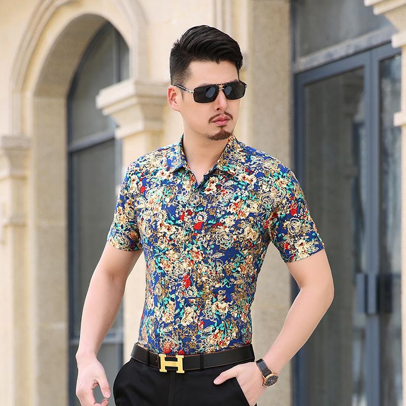 gold-bronzing-flower-shirt-men-luxury-brand-design-baroque-mens-dress-shirts-chemise-homme-short-sleeve-milk-silk-camisa-xxxl-0  | Fashion Bazaar